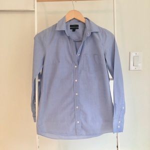 J. Crew 00 Banker Blue Button Down Slim Fit Womens